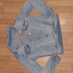 Aeropostale womans embroidered jean jacket